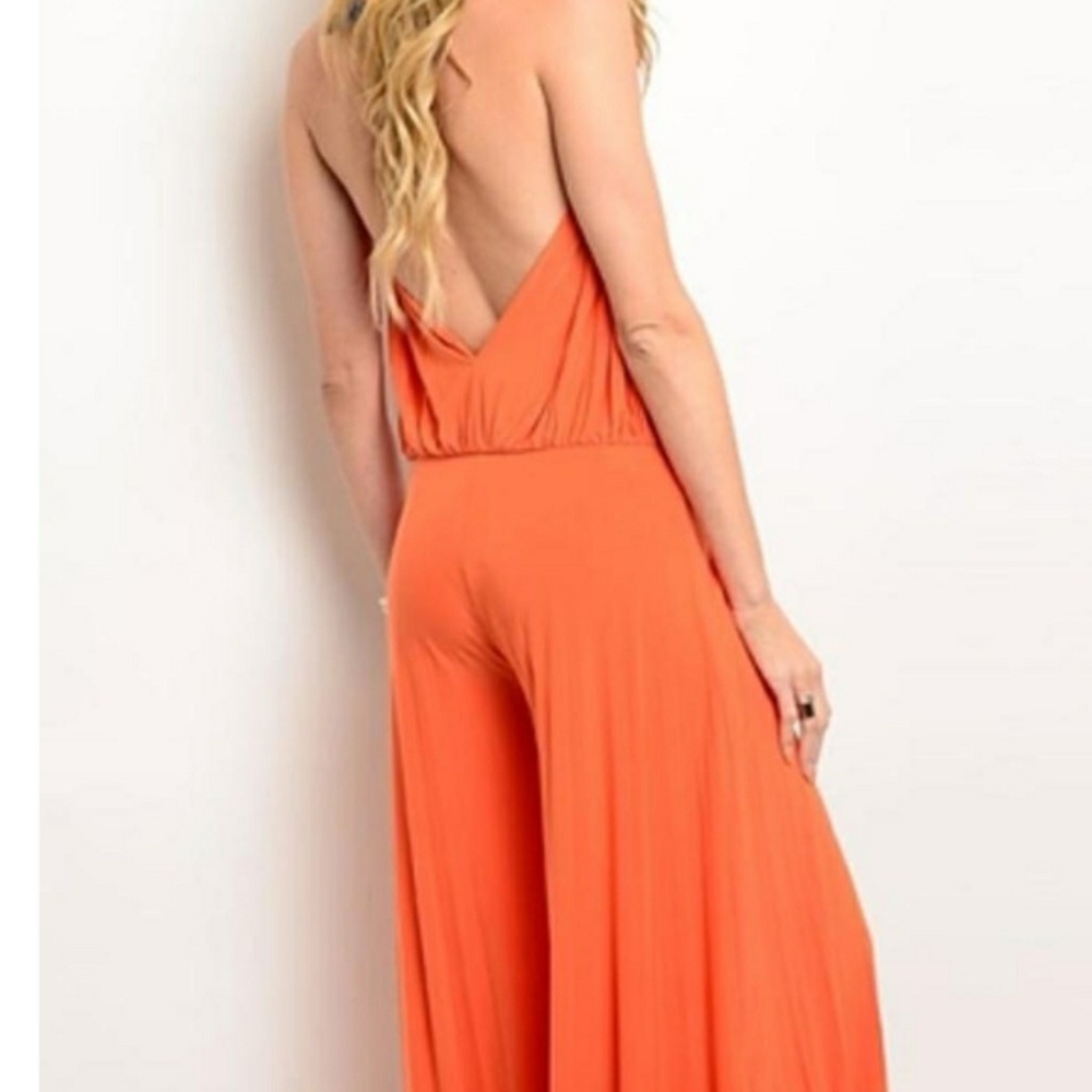 GLAMAZON LUXE Sexy Wrap Front Halter jumpsuit